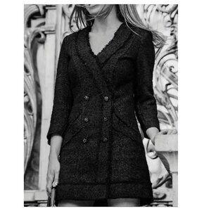 ZARA Double Breasted Tweed Blazer Dress